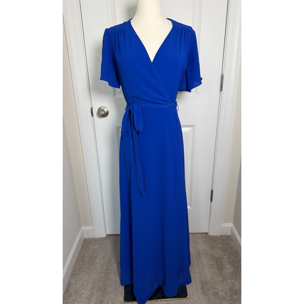 Premier Amour Women's Royal Blue Chiffon Dress Size 2